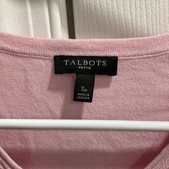 Talbots small petite baby pink long sleeve sweater barbie cottage core - Picture 3 of 4